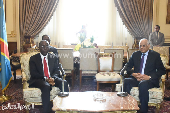 على عبد العال رئيس مجلس النواب واوجستين مابون رئيس وزراء الكونغو (6)