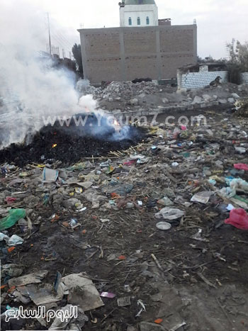 حرق القمامة بمركز الفشن ببنى سويف (1)