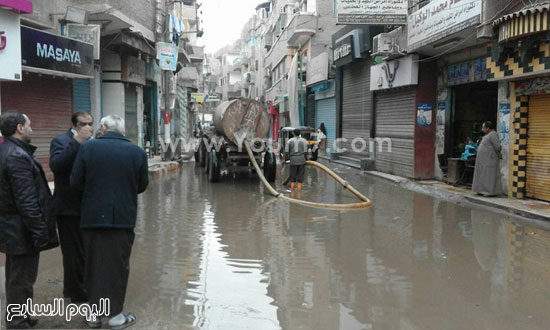 عطل مياه، غرق شوارع، شبين القناطر (3)