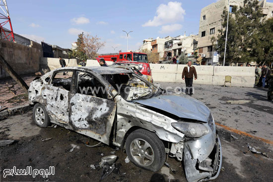 أخبار سوريا   تفجير سيارة مفخخة   دمشق  20 مصابا  نادى الضباط (5)