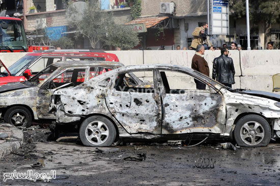 أخبار سوريا   تفجير سيارة مفخخة   دمشق  20 مصابا  نادى الضباط (8)