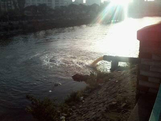 ماسورة صرف صحى تصب على أحد فروع نهر النيل (4)