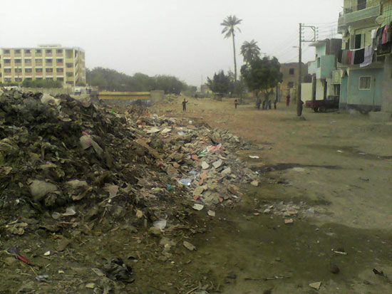 القمامة تملأ شوارع قرية صندفا فى المنيا (2)