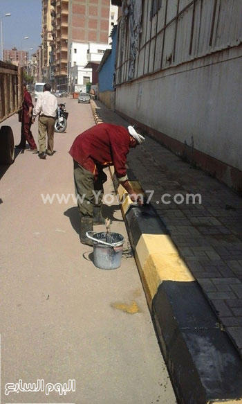 حملة نظافة -طلاء الأرصفة -شوارع دسوق بكفر الشيخ (1)