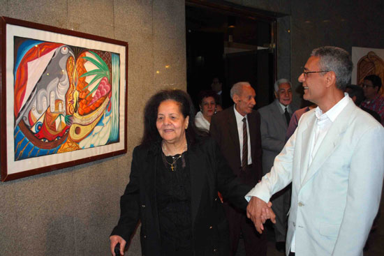 افتتاح معرض خطوط مهاجرة للفنان جبرائيل فوزى بدار الأوبرا (2)