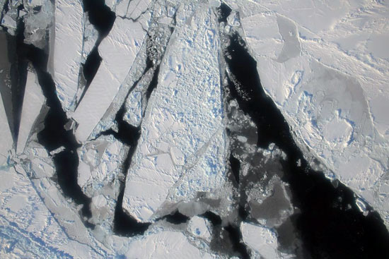 غطاء الجليد، المحيط القطبى الشمالى، انخفاض دراجات الحرارة، ناسا، الجليد (2)