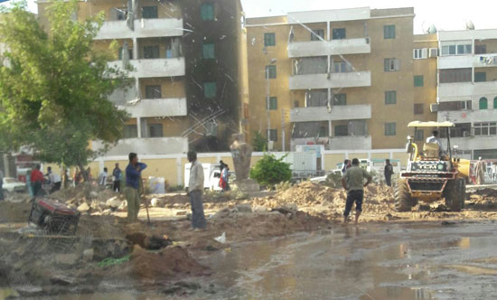 منطقة النفق، اسوان، كسر ماسورة مياه، صحافة مواطن، اخبار اسوان، محافظة اسوان (4)