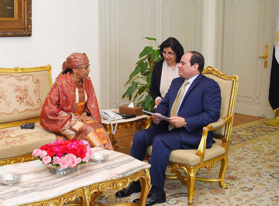 الرئيس السيسي مع وزيرة خارجية النيجر (4)
