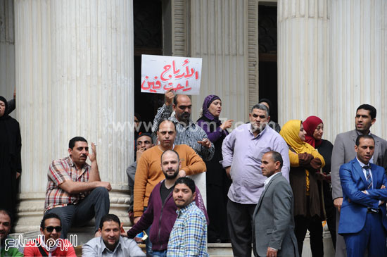 وقفه احتجاجيه موظفى الاتصالات المصريه للاتصالات (20)