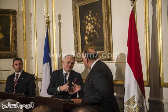 اجتماع وزير الخارجيه الفرنسى سامح شكرى وزير الخارجيه المصرى (1) العلاقات المصرية الفرنسية
