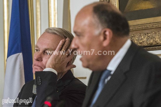 اجتماع وزير الخارجيه الفرنسى سامح شكرى وزير الخارجيه المصرى (4) العلاقات المصرية الفرنسية
