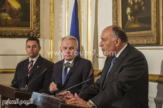 اجتماع وزير الخارجيه الفرنسى سامح شكرى وزير الخارجيه المصرى (5) العلاقات المصرية الفرنسية