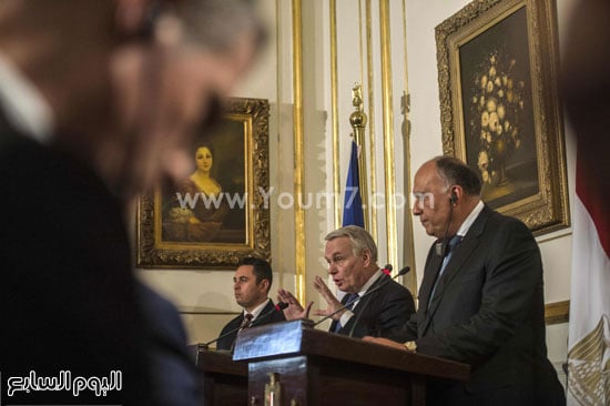 اجتماع وزير الخارجيه الفرنسى سامح شكرى وزير الخارجيه المصرى (6) العلاقات المصرية الفرنسية