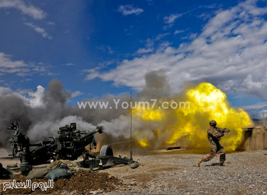 مدفع يقوم بتدمير أحد الأهداف -اليوم السابع -4 -2015