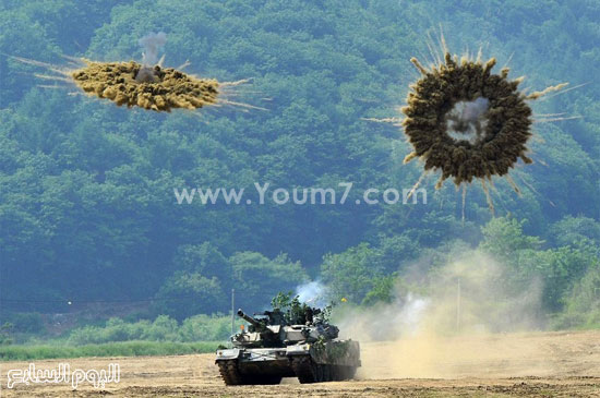	إطلاق القذائف من إحدى الدبابات  -اليوم السابع -4 -2015