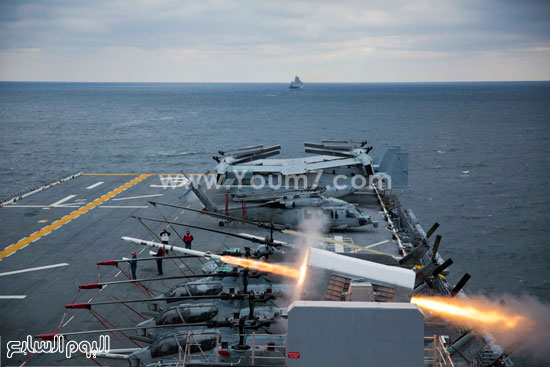 إطلاق صاروخ على متن سفينة حربية  -اليوم السابع -4 -2015