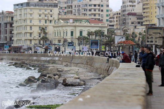  ارتفاع الأمواج على كورنيش الإسكندرية -اليوم السابع -4 -2015