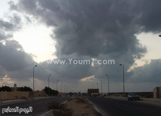 سحب كثيفة بسماء مطروح وسقوط أمطار خفيفة -اليوم السابع -4 -2015