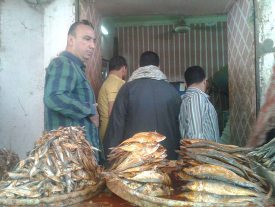 رئيس المباحث ومفتشو التموين يداهمون محل بيع أسماك مدخنة -اليوم السابع -4 -2015