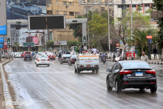  حركة مرور بطيئة خلال سقوط المطر  -اليوم السابع -4 -2015