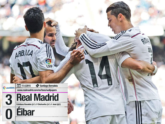 تشيتشاريتو يحتفل بالهدف الثانى مع ريال مدريد -اليوم السابع -4 -2015