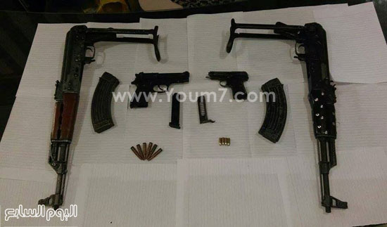  بنادق ومسدسات وذخائر تم ضبطها بمركز شرطة جرجا-  اليوم السابع -4 -2015
