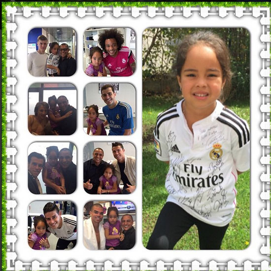النجم البرازيلى وابنته مع نجوم ريال مدريد -اليوم السابع -4 -2015