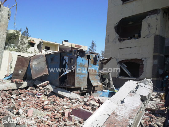 ركام نتيجة التفجير  -اليوم السابع -4 -2015