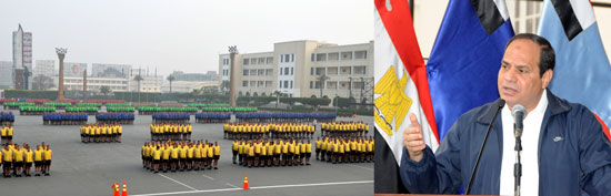 الرئيس السيسى يتابع مراحل الإعداد البدنى لطلبة الكلية الحربية  -اليوم السابع -4 -2015