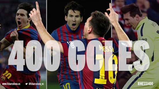 ميسى يحرز 400 هدف بقميص برشلونة -اليوم السابع -4 -2015