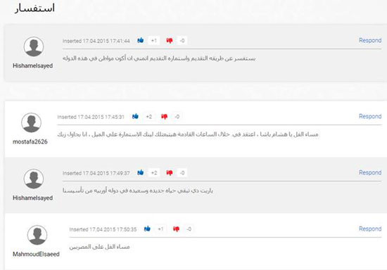 	تعليقات المصريين على موقع ليبرلاند -اليوم السابع -4 -2015