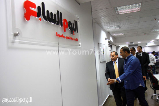 رئيس التحرير يستقبل وفد البنك الأهلى -اليوم السابع -4 -2015