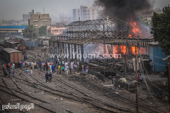 	النيران تلتهم ورشة سكك الحديد ببولاق الدكرور -اليوم السابع -4 -2015