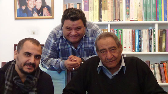 المخرج خالد جلال مع الأبنودى والملحن وليد سعد  -اليوم السابع -4 -2015