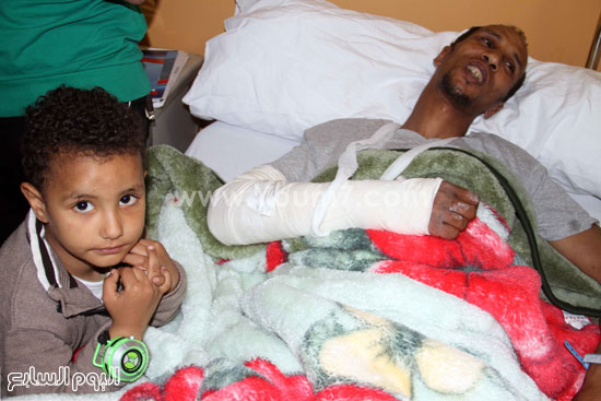أحد المصابين بحادث تصادم قطار الهايكستب -اليوم السابع -4 -2015