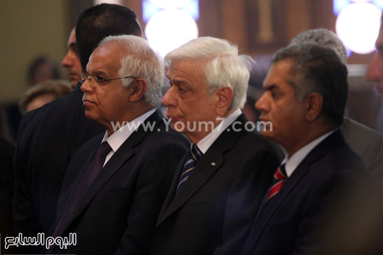 	محافظ القاهرة والرئيس اليونانى أثناء حفل الافتتاح  -اليوم السابع -4 -2015