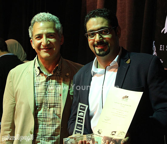 المخرج مهند دياب ومحمد الصاوى مؤسس ساقية الصاوى -اليوم السابع -4 -2015