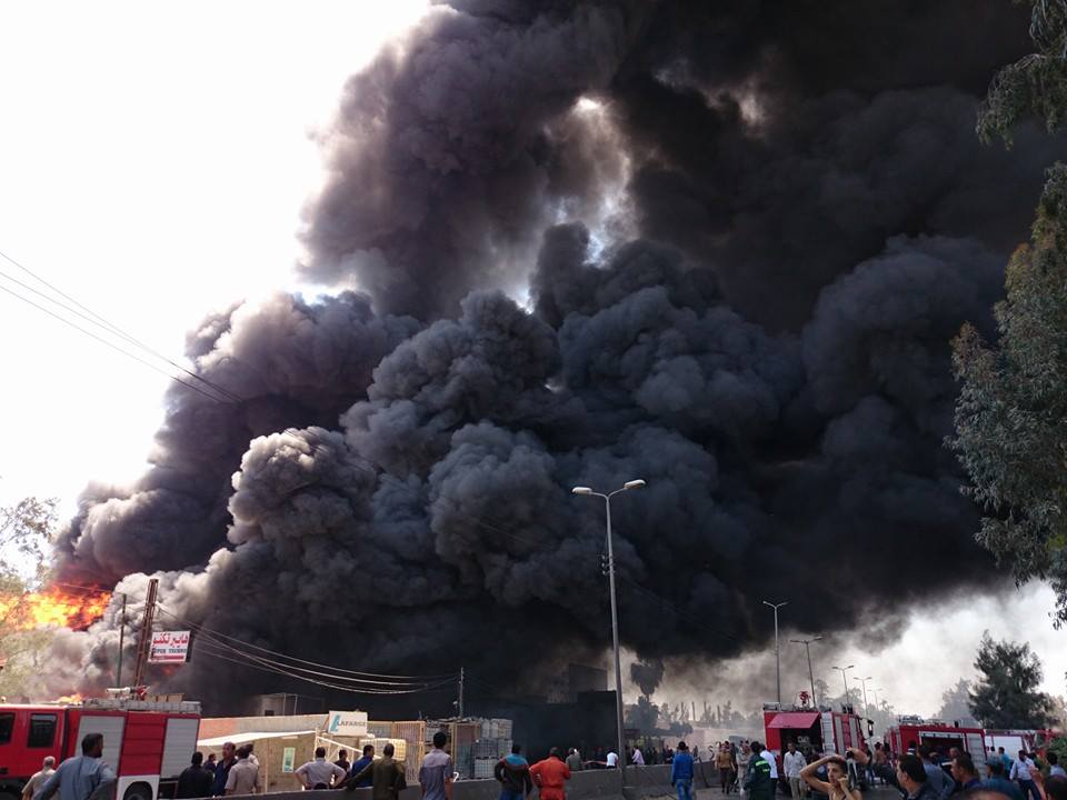  آثار حريق مصنع الخل بالغربية -اليوم السابع -4 -2015