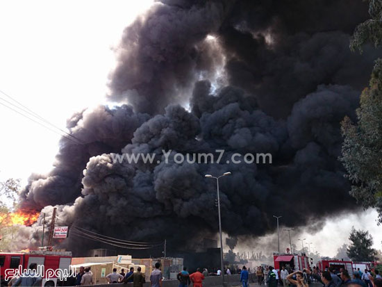  آثار حريق مصنع الخل بالغربية -اليوم السابع -4 -2015