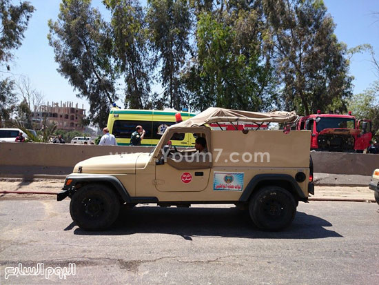 الشرطة العسكرية تنتشر بمحيط الحريق -اليوم السابع -4 -2015