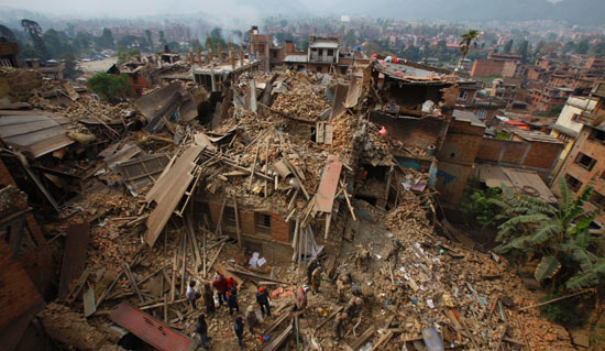 جانب من الدمار الذى تسبب فيه زلزال نيبال -اليوم السابع -4 -2015