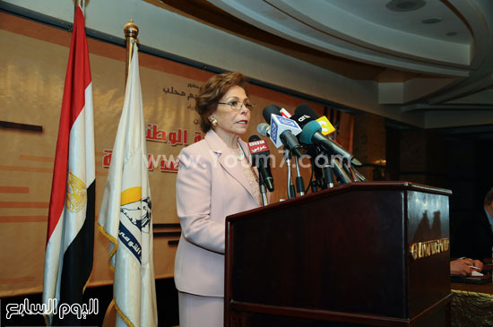 السفيرة ميرفت التلاوى رئيس المجلس القومى للمرأة خلال كلمتها -اليوم السابع -4 -2015