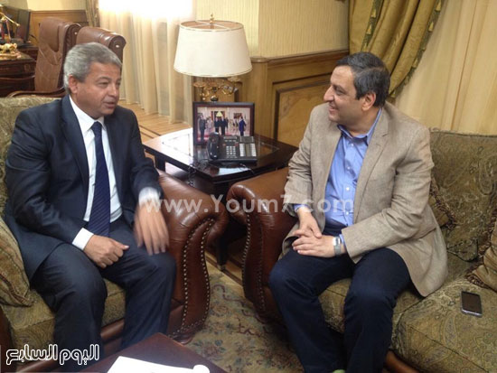 	وزير الرياضة فى جلسته مع نقيب الصحفيين -اليوم السابع -4 -2015