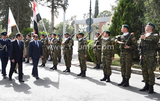 الرئيس السيسى ونظيره القبرصى يستعرضان حرس الشرف -اليوم السابع -4 -2015