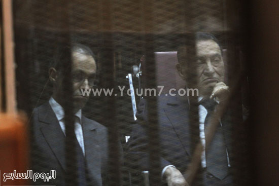 جانب من جلسة محاكمة الرئيس الأسبق مبارك والمعروفه إعلاميا بالقصور الرئاسية -اليوم السابع -4 -2015