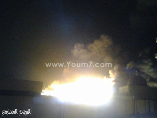 	الحريق يشتعل فى طريق الروبيكى بمدينة بدر -اليوم السابع -4 -2015