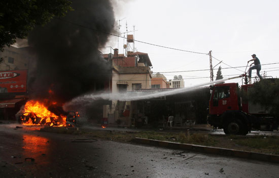 انفجار سيارة مفخخة فى صيدا اللبنانية (1)