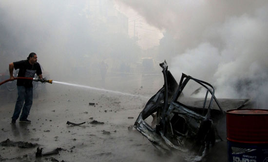 انفجار سيارة مفخخة فى صيدا اللبنانية (6)