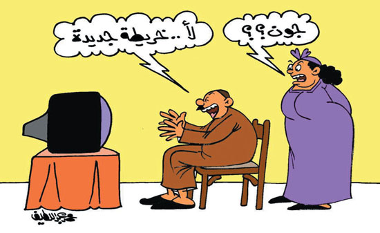 خرائط جزيرتى تيران وصنافير فى كاريكاتير اليوم السابع