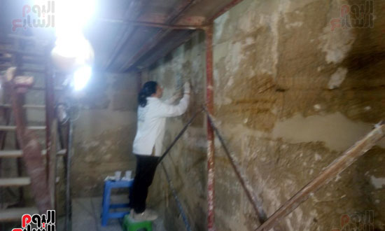 أعمال ترميم آثار مقصورات معبد خونسو بالكرنك (6)